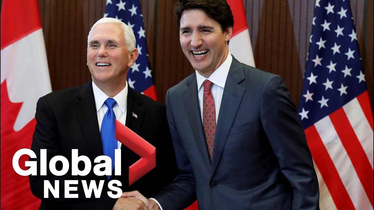 Trudeau welcomes Pence to Canada to talk USMCA, China, and Venezuela crisis
