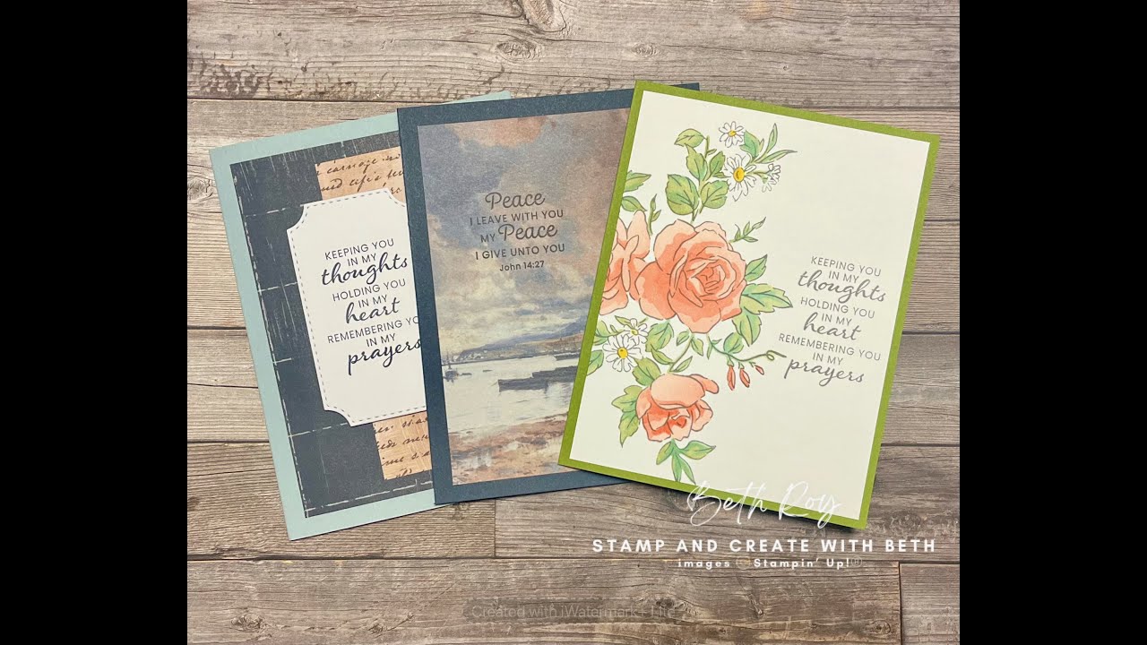 Sympathy or uplifting card with Prayers and Promises stamp set