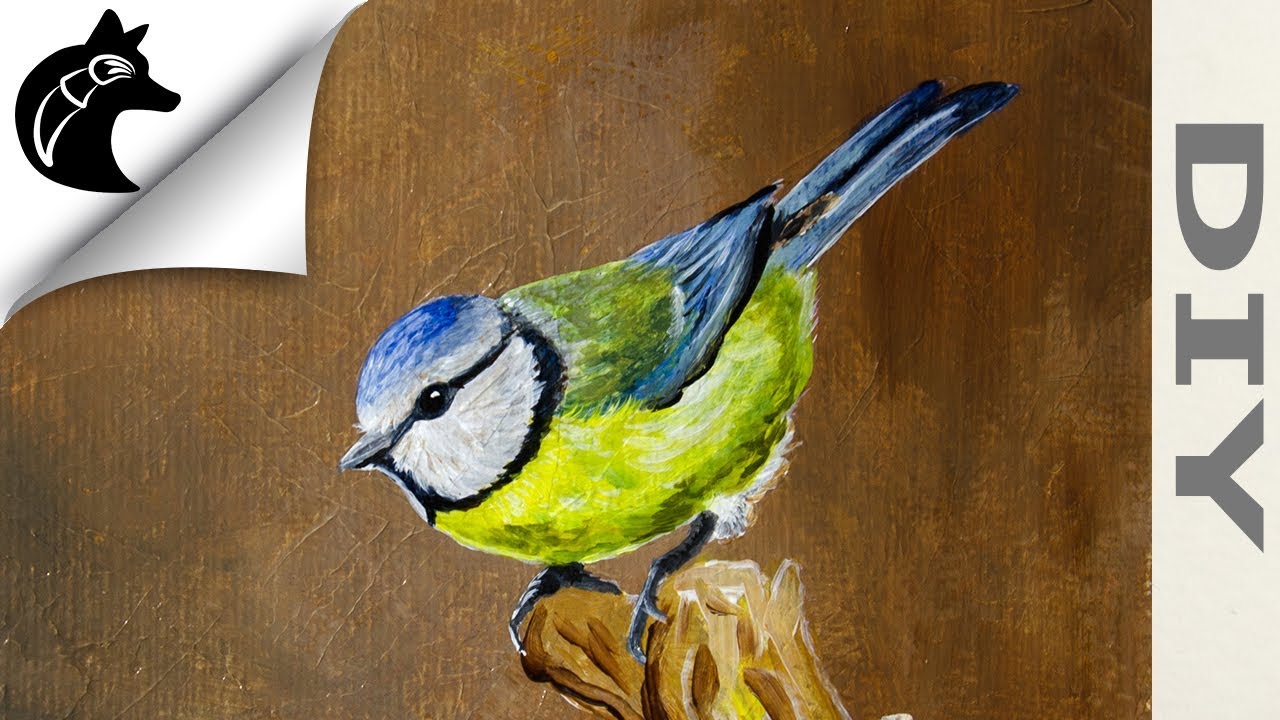 How to paint Acrylic Titmouse