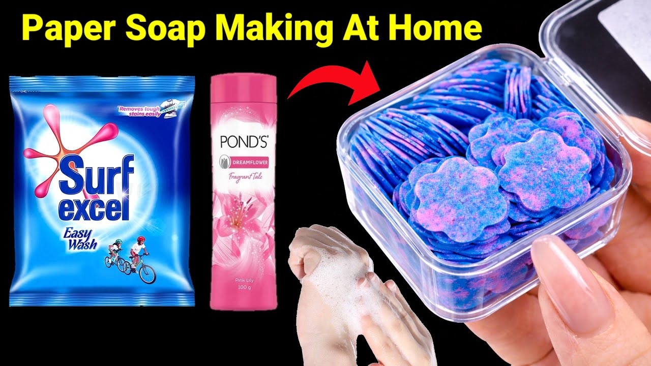 Homemade Paper Soap Making 🫧/homemade paper soap/how to make paper soap at home/paper soap making
