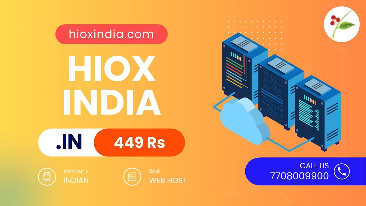 HIOX INDIA: .in domain @ 449 Rs/yr, 70% web hosting discount.