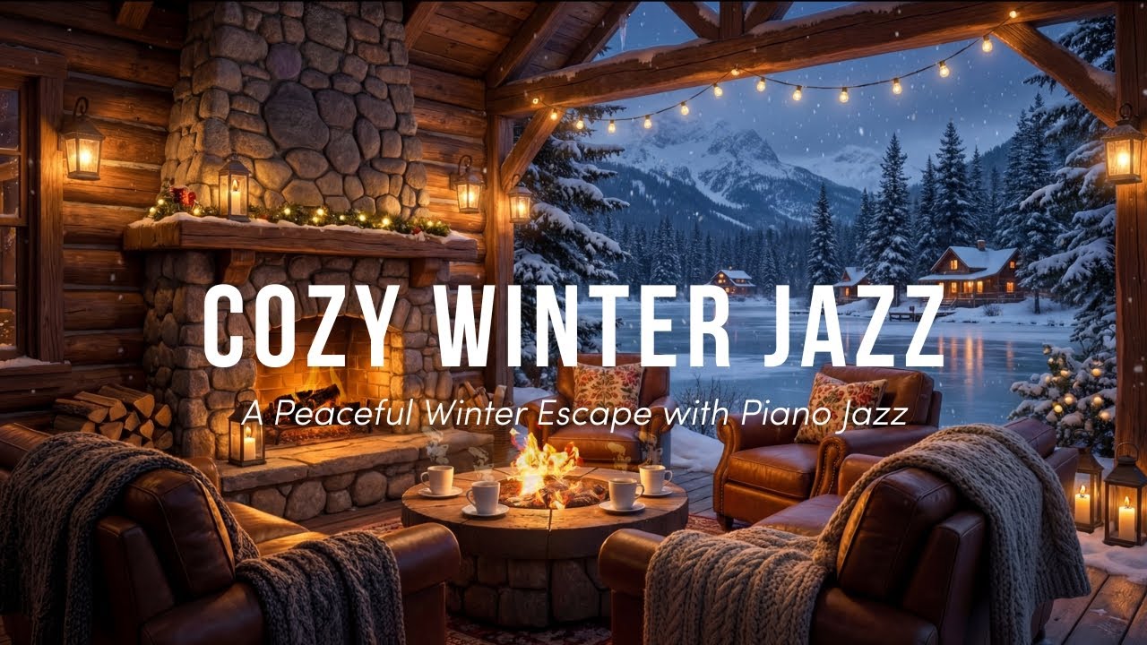 4K Cozy Coffee Shop Ambience with Smooth Piano Jazz for Relaxing, Studying & Working