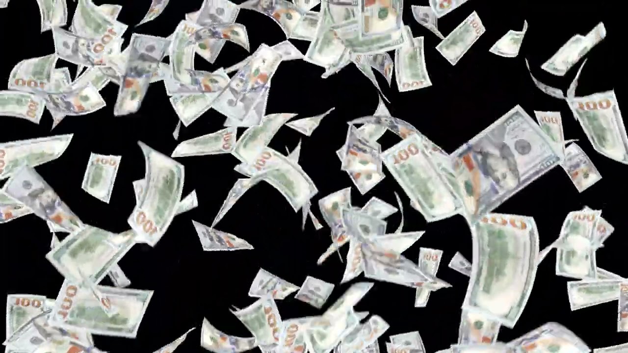 Money Rain Animation &ndash; Free Cash Falling Overlay, Money Falling Animation, Dollar Drop Overlay -01
