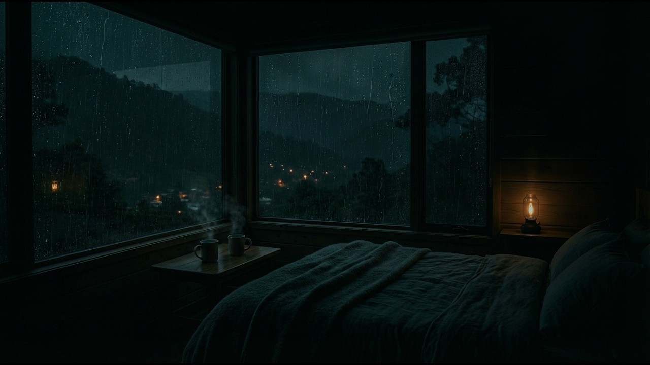 12 Hours of Heavy Rain on Glass for Deep Sleep & Relaxation