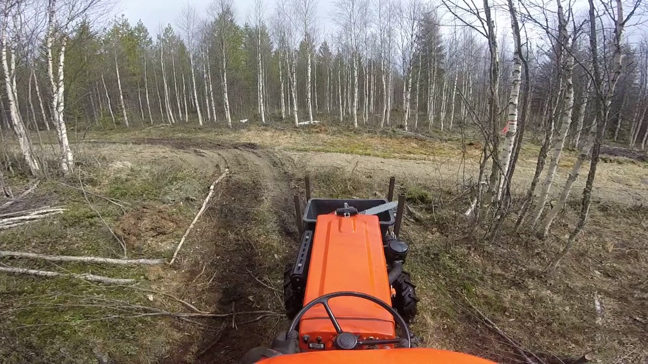 Kubota minitractor B7000, brutal driving!