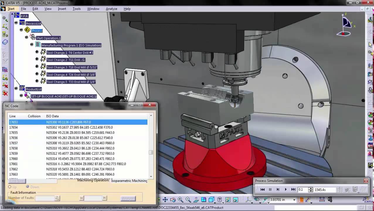 UMC-750 CATIA MULTIAXIS MACHINE SIMULATION, ICAM CONTROL EMULATOR