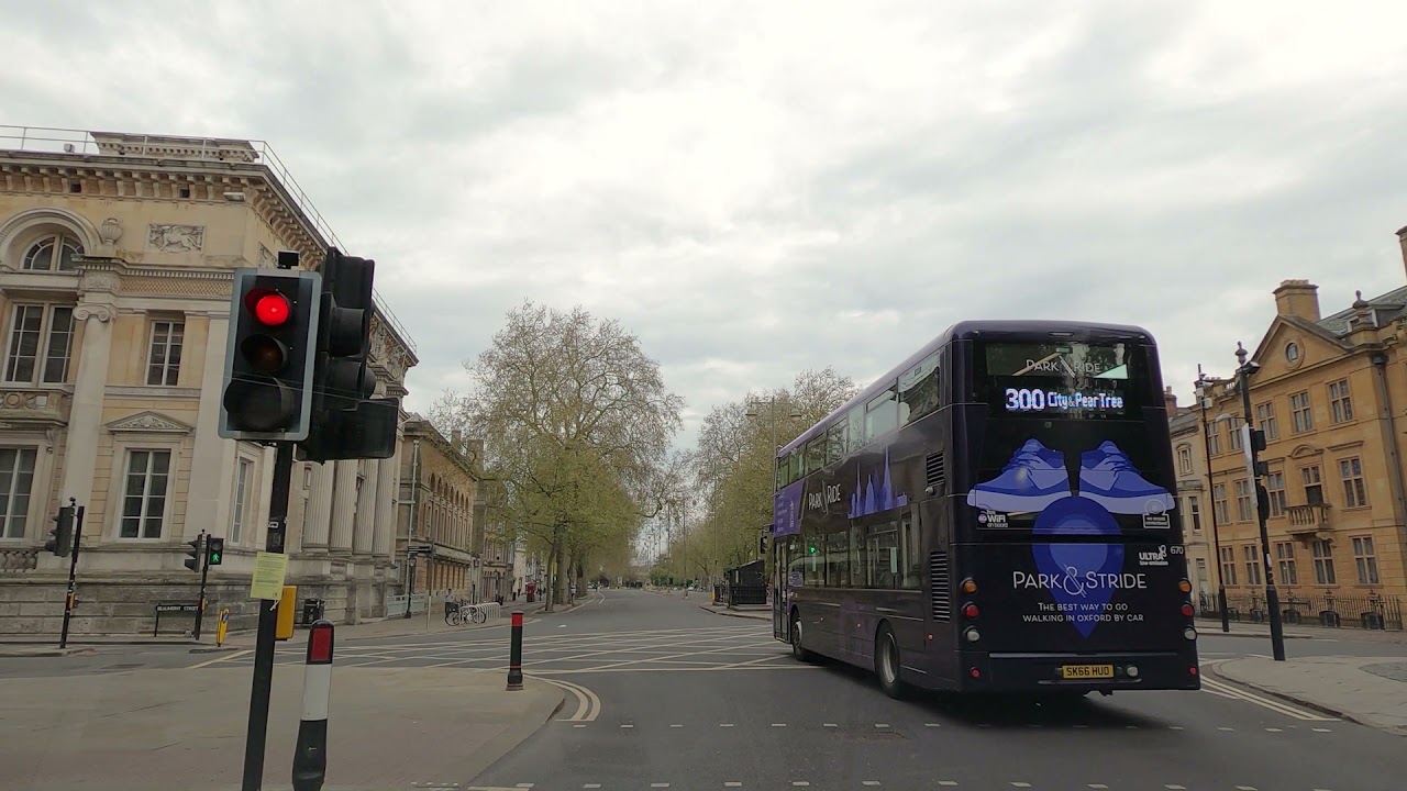 Driving through Oxford City Centre