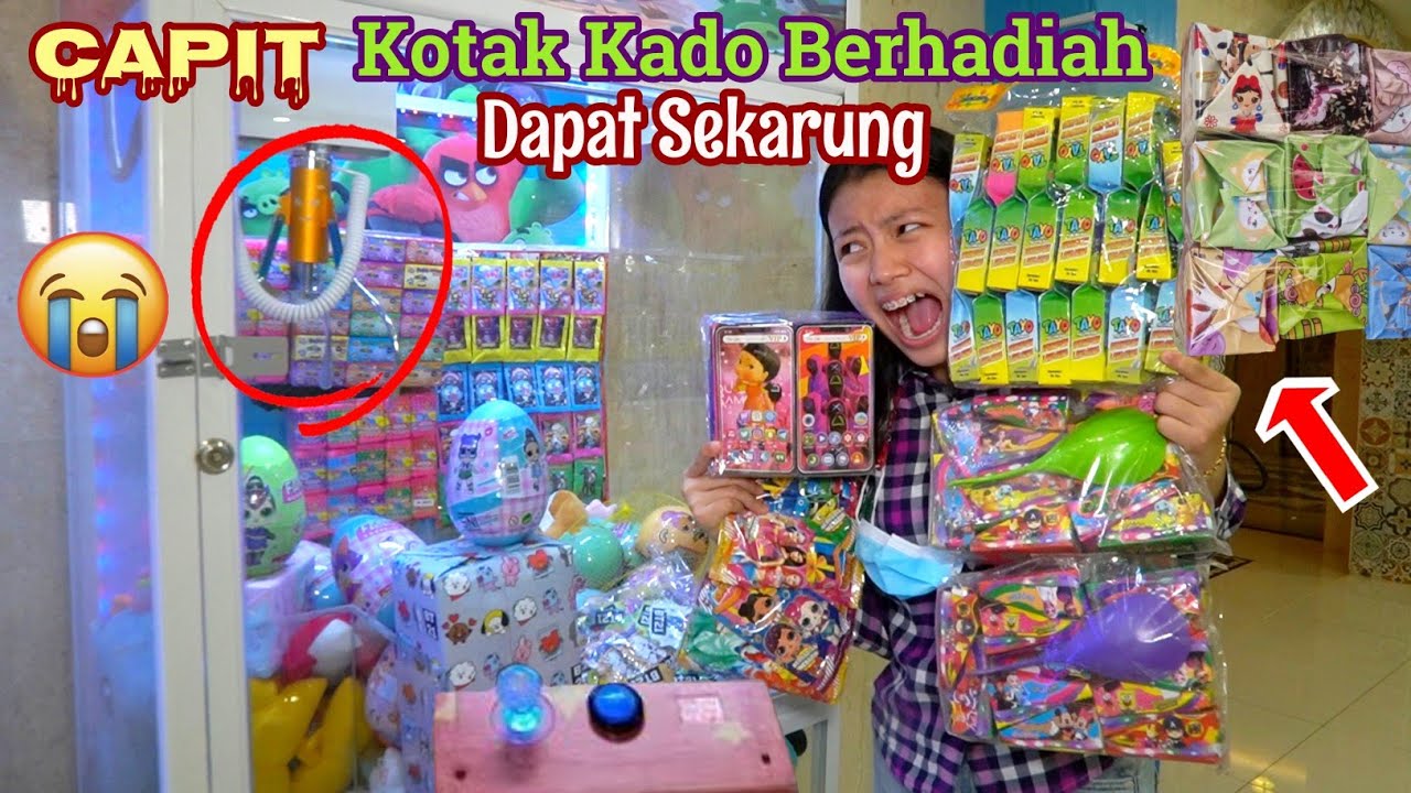 MESIN CAPIT KOTAK KADO BERHADIAH MAINAN MAHAL! Dapat Sekarung sampai Habis