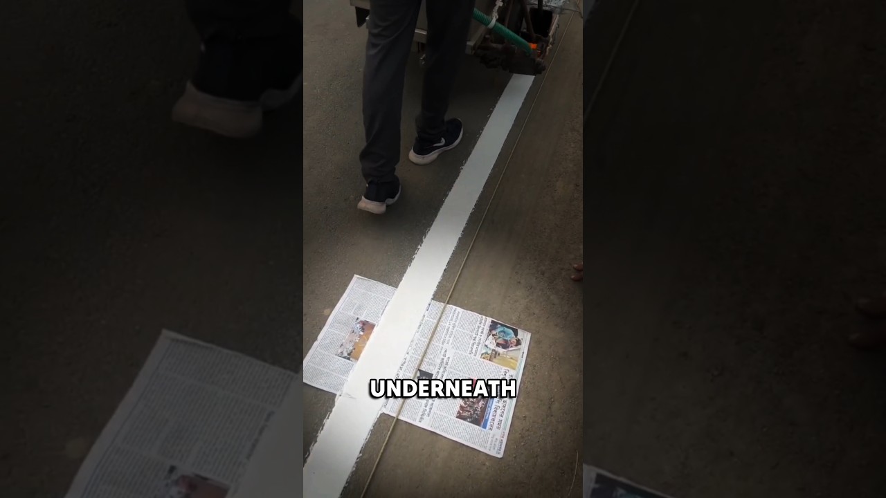 Why Newspapers Are Placed Under Road Marking Paint 🤯