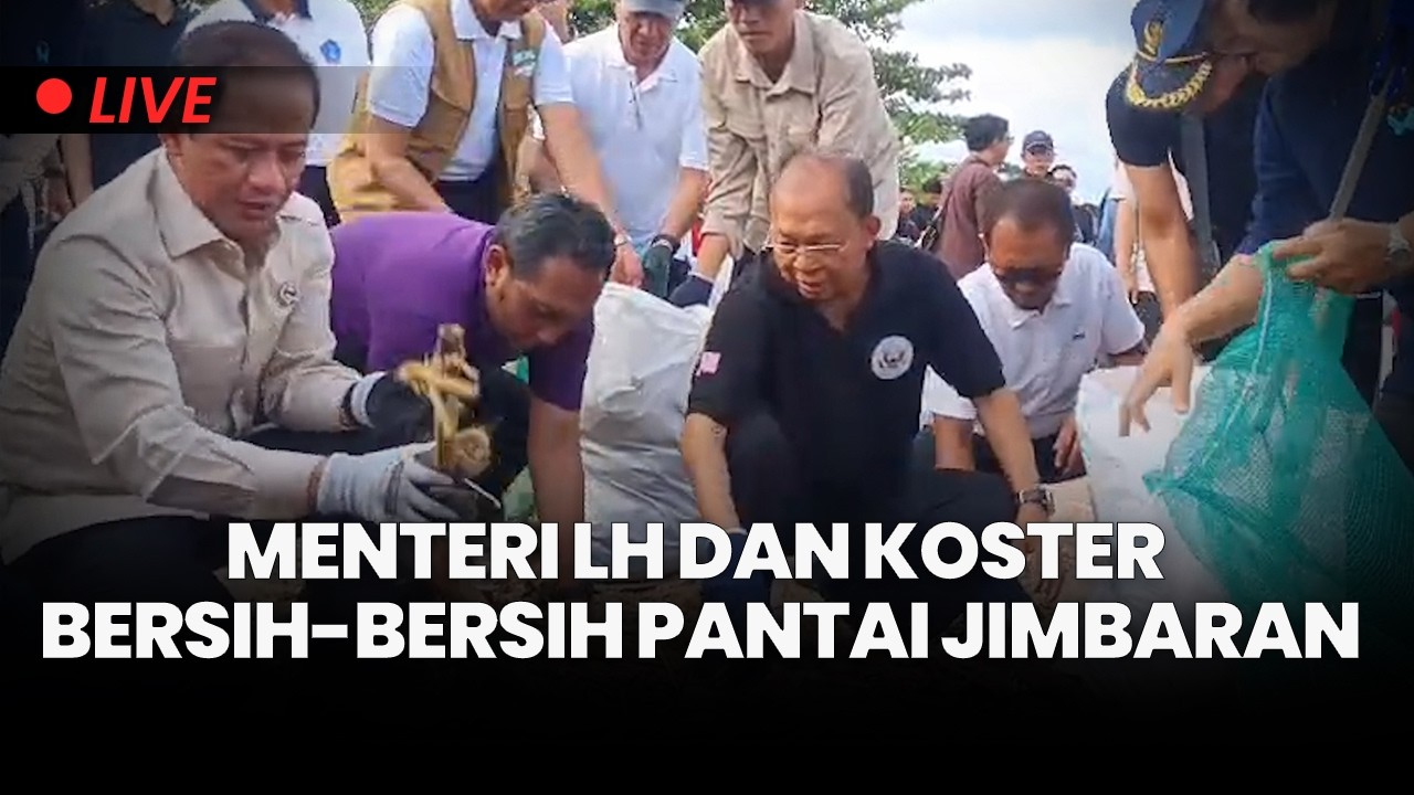 🔴Menteri LH Hanif, Koster dan Adi Arnawa Korve Bersih Pantai Jimbaran