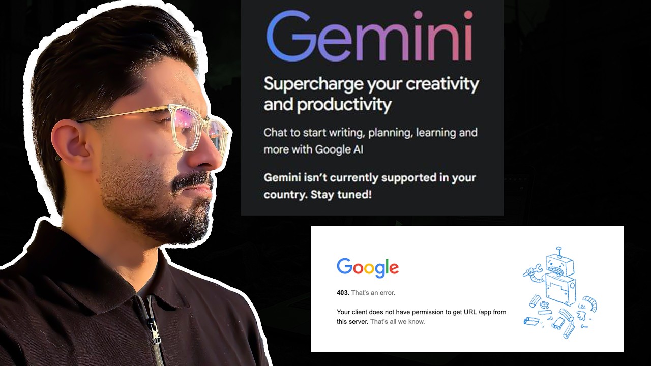 رفع خطای ۴۰۳ برای جمنای و محیط فلو (رایگان) | Gemini isn't currently supported in your country