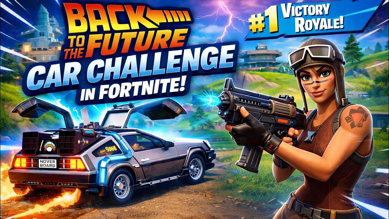 Back To The Future Car Challenge In Fortnite 🚗⚡️ 