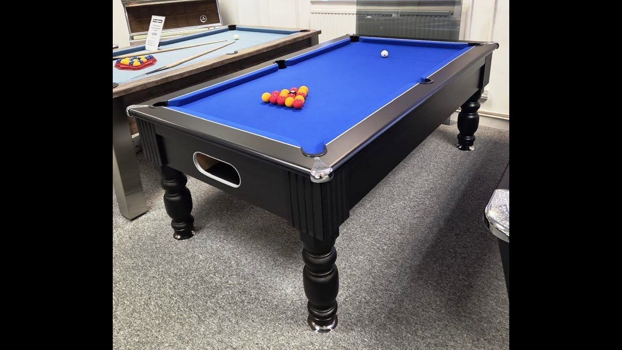Monaco 7ft Slate Bed Pool Table - UK Model with Blue Wool Pool Cloth