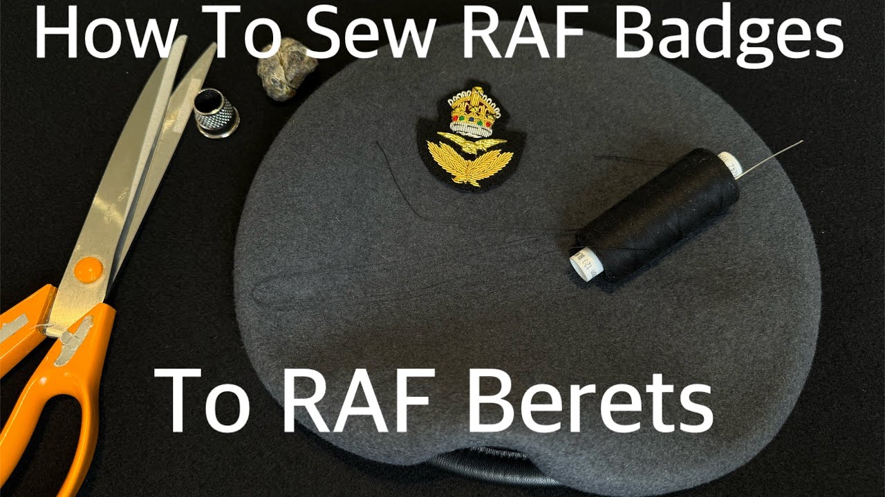 How To Sew RAF Officers Beret Badge to a RAF Beret #RAF #RAFBERET #Royalairforce