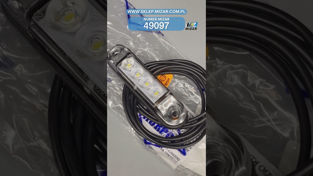 Lampa obrysowa przednia owalna 4 diody LED 12V 24V światło białe lampa #horpol #lampa