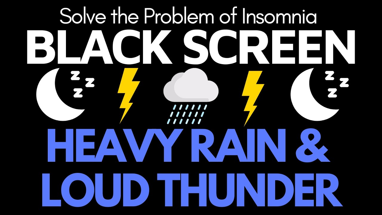 Solve the Problem of Insomnia with Heavy rain & Loud Thunder in Forest at Night | Black Screen