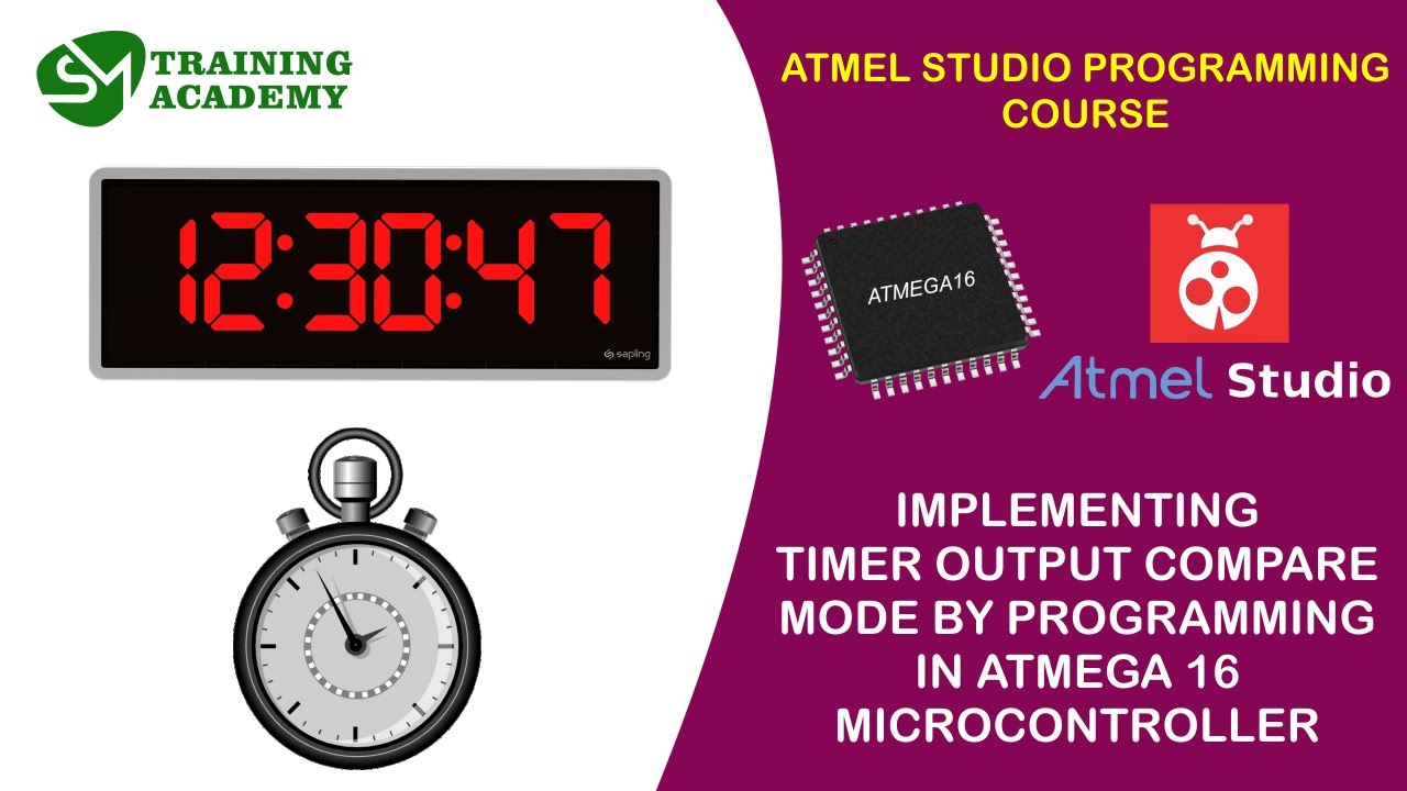 TIMER OUTPUT COMPARE PROGRAMMING IN ATMEGA16  | ATMEL STUDIO PROGRAMMING COURSE | T -22