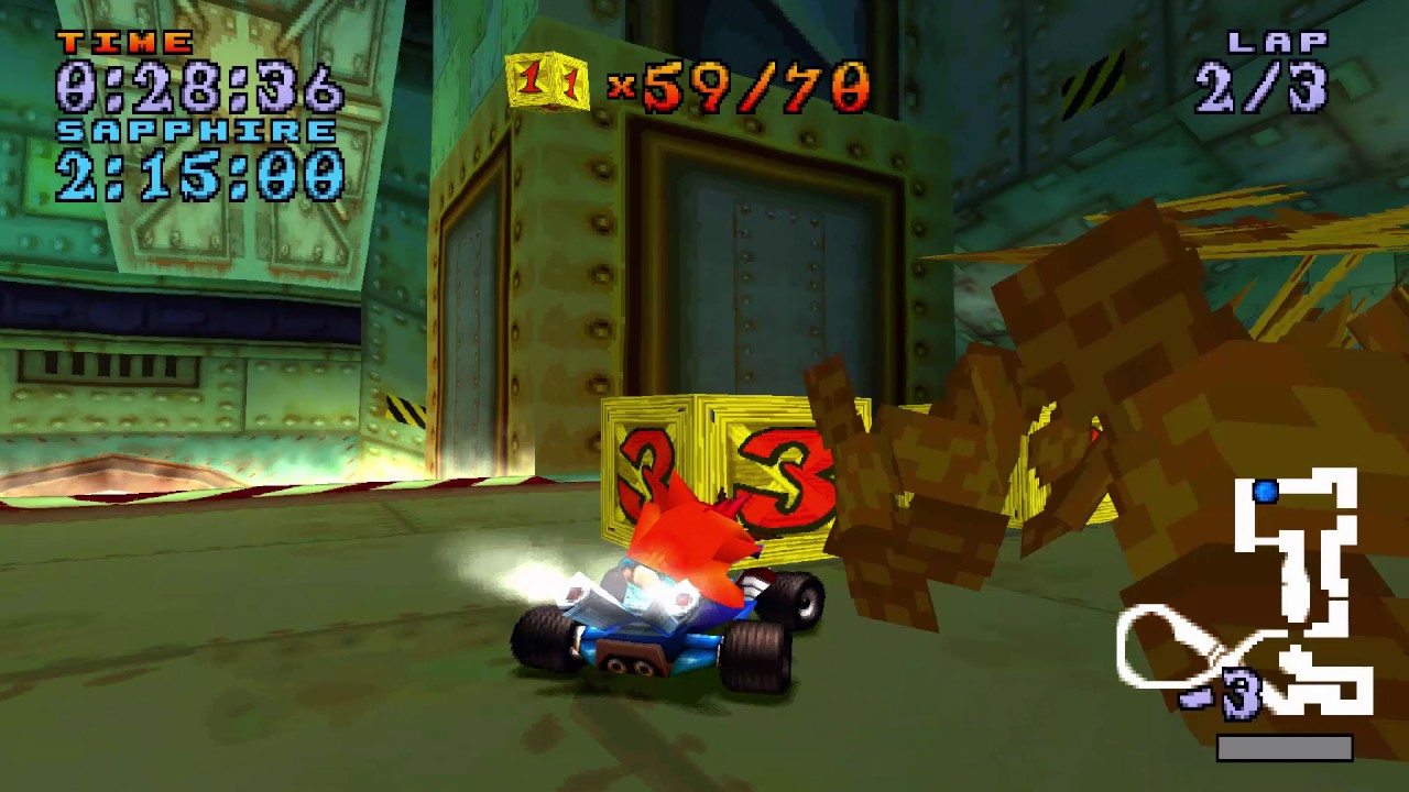 Crash Team Racing (NTSC) 101% Walkthrough - Part 62 - N. Gin Labs [Platinum Relic]