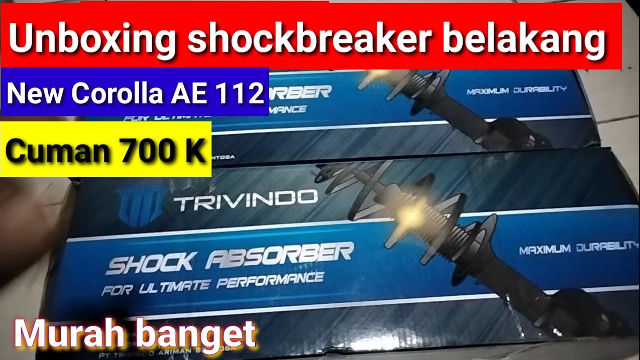 Unboxing dan pemasangan shockbreaker belakang new Corolla AE 112 merk trivindo harga 700 K