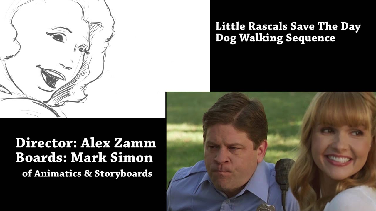 Little Rascals Save The Day - Storyboard comparison - Dog Walking sequence