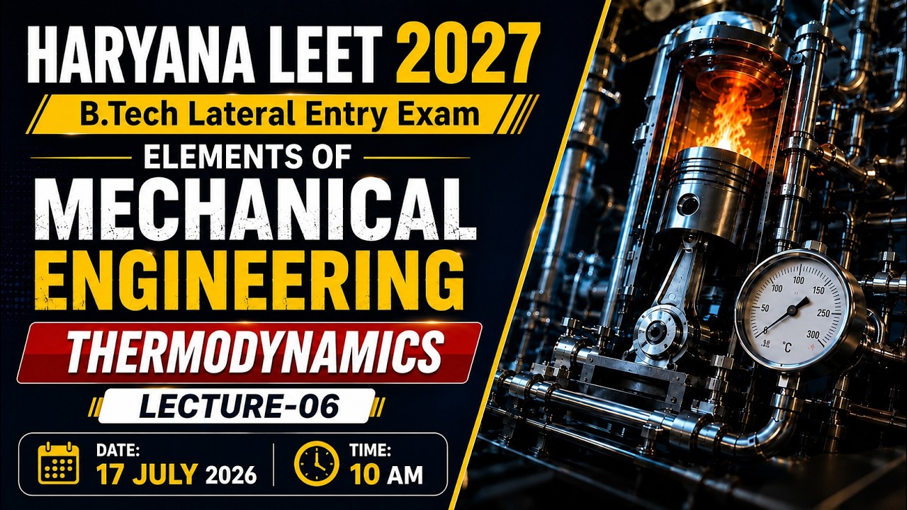 Haryana LEET 2027 | Thermodynamics | Elements of Mechanical Engineering | Haryana LEET Exam #leet