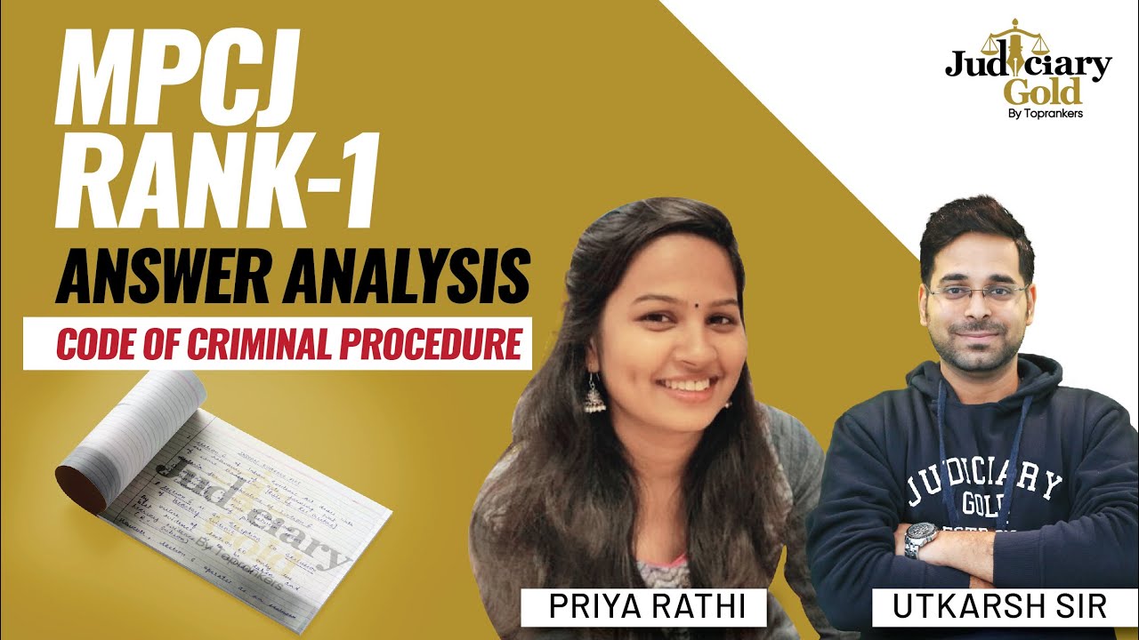 MPCJ (RANK-1) Answer Analysis | MPCJ Code of Criminal Procedure | MPCJ Exam Analysis 2022