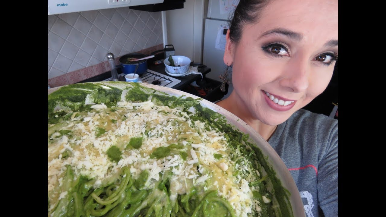 Spaguetti verde de salsa poblana cremosa/Espaguetti/Marisolpink