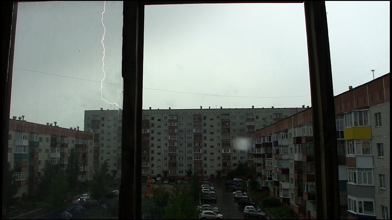 Thunderstorm/Гроза в Сургуте 14-07-2016. Архивное видео.