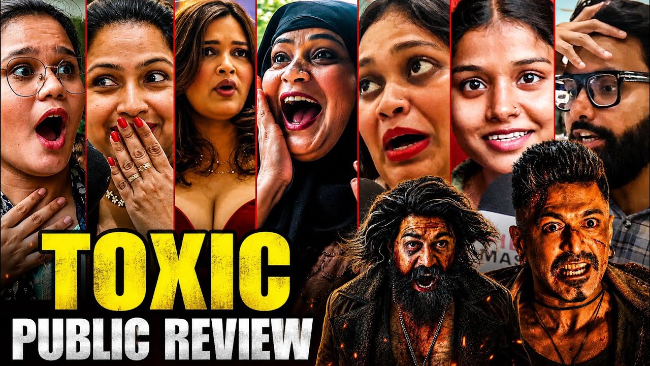 Toxic public review | rocking star YASH | girls epic reacts 😜 | toxic review 