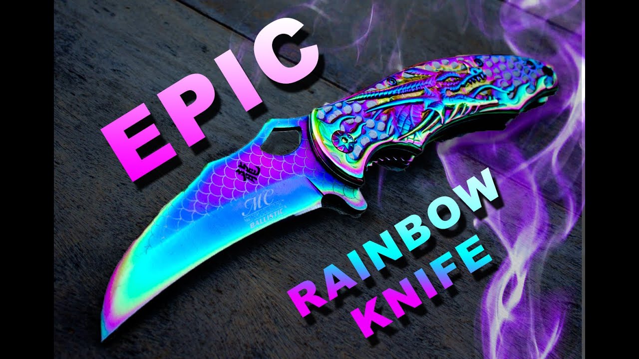 Epic Rainbow Knife Review!! 3D Dragon Design. (1080p)