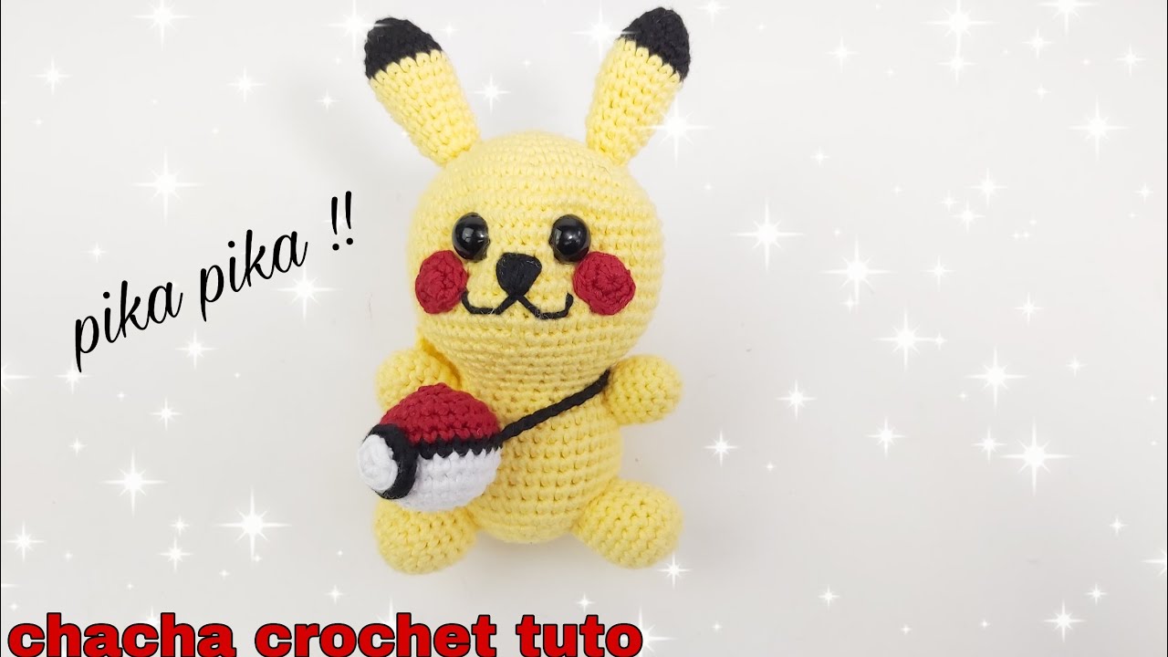 Tuto pikachu amigurumi au crochet (English subtitles)