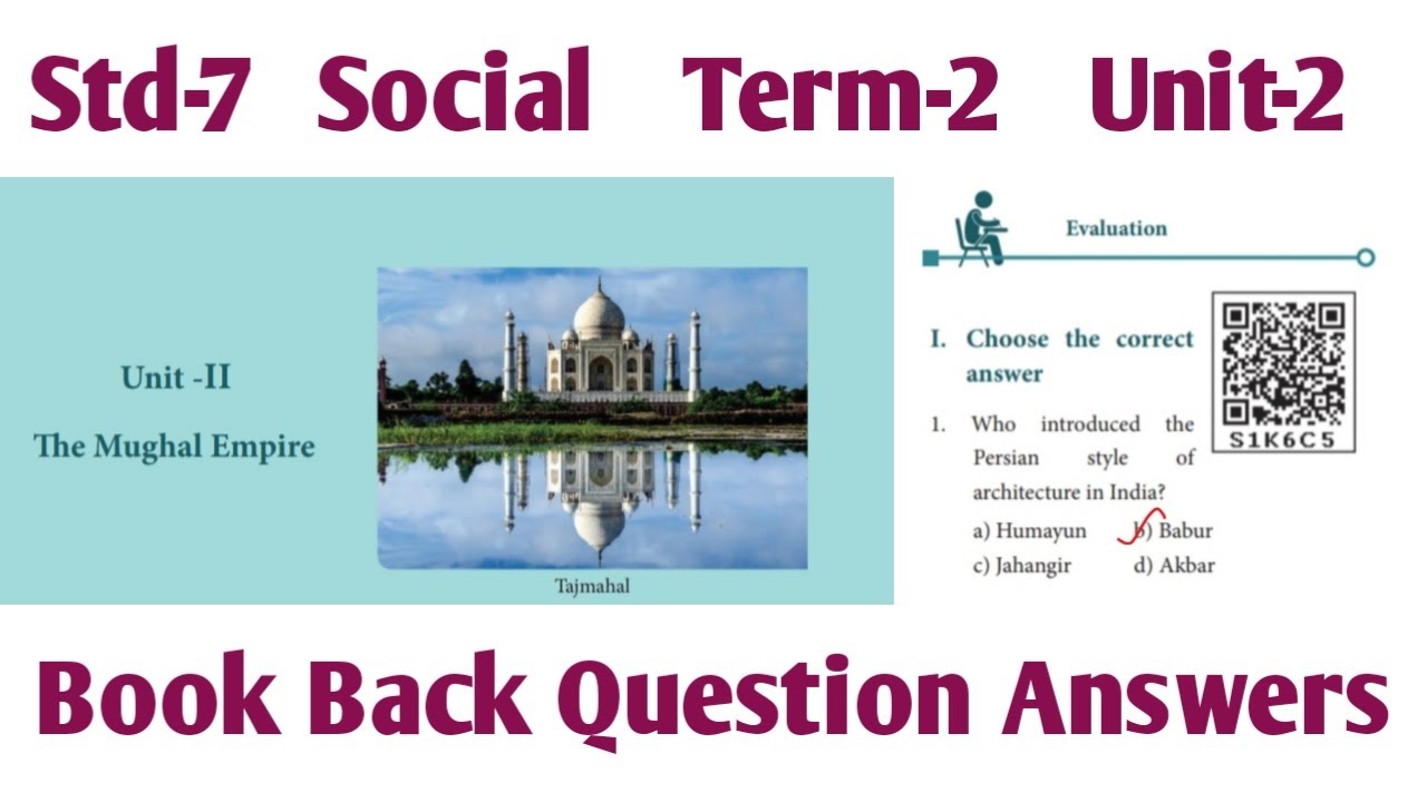 7th Std Social Term 2 Unit 2 Book Back Answers | The Mughal Empire Question Answers class 7
