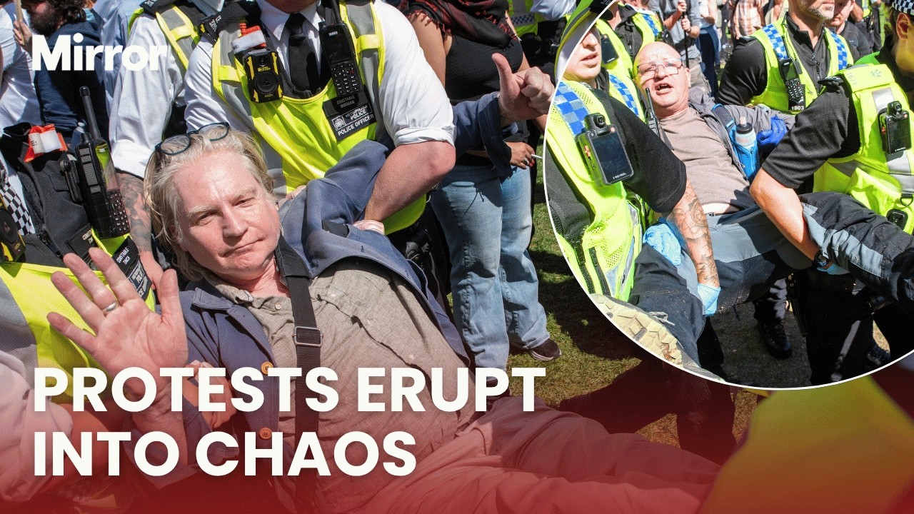 Complete CHAOS at Palestine Action protest in London