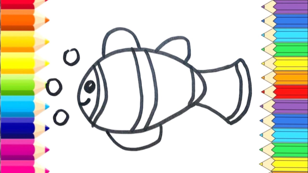 Easy Fish Drawing & Coloring for Toddlers | Step-by-Step Painting Tutorial for Kids