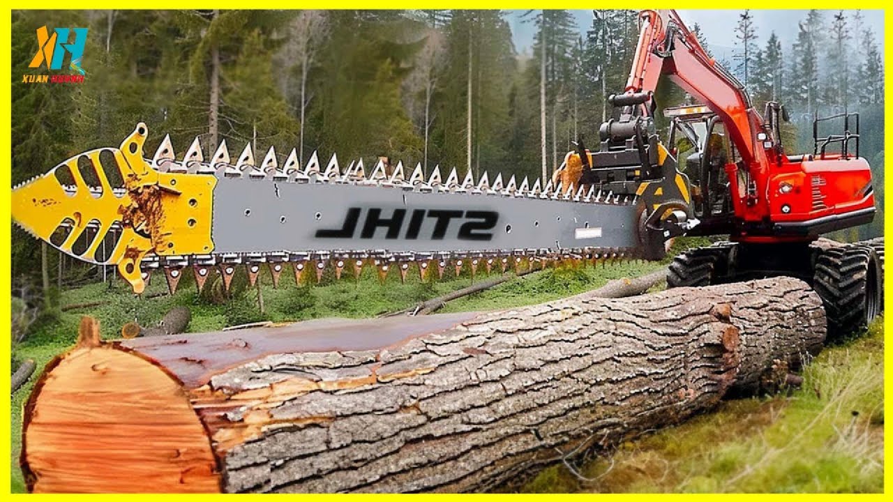 Máy cưa xích lớn nhất, nhanh nhất và cực kỳ nguy hiểm để cắt cây | Máy móc hạng nặng lớn nhất