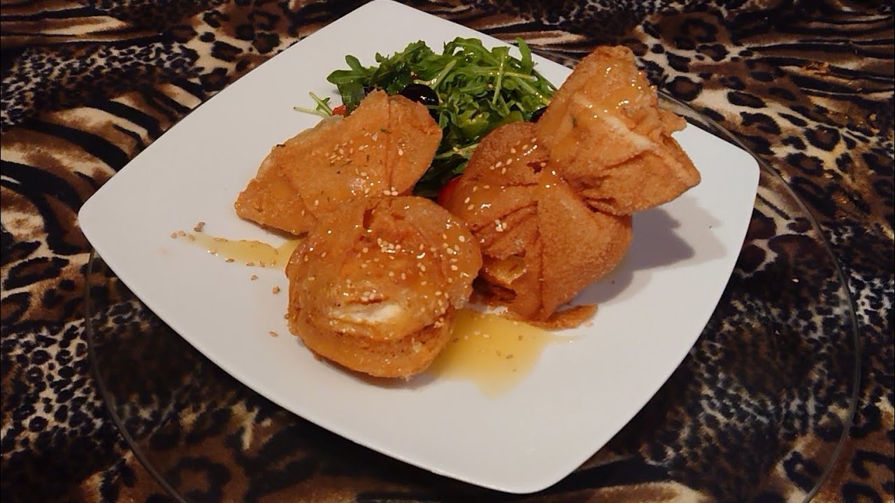 Croustillant de chèvre aux pommes et miel,simple facile Crispy goat cheese with apples and honey