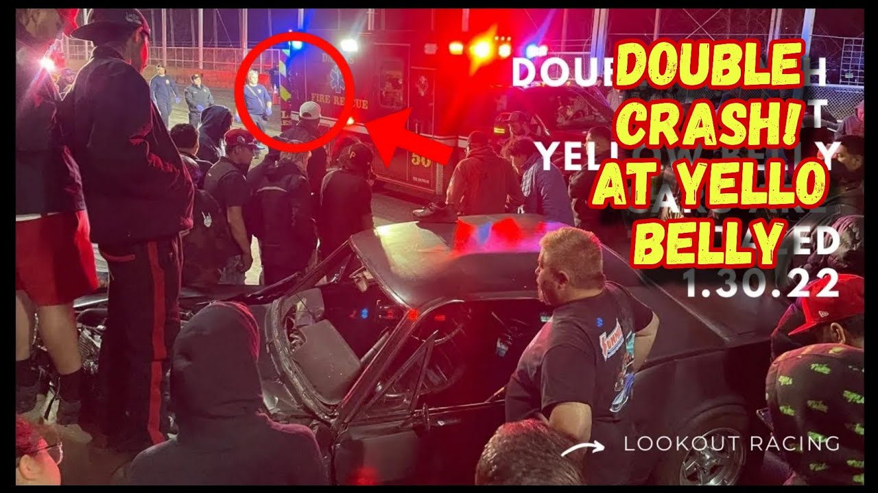 DOUBLE CRASH AT YELLOW BELLY CARS ARE TOTALED 1 30 22 | Lookout Racing