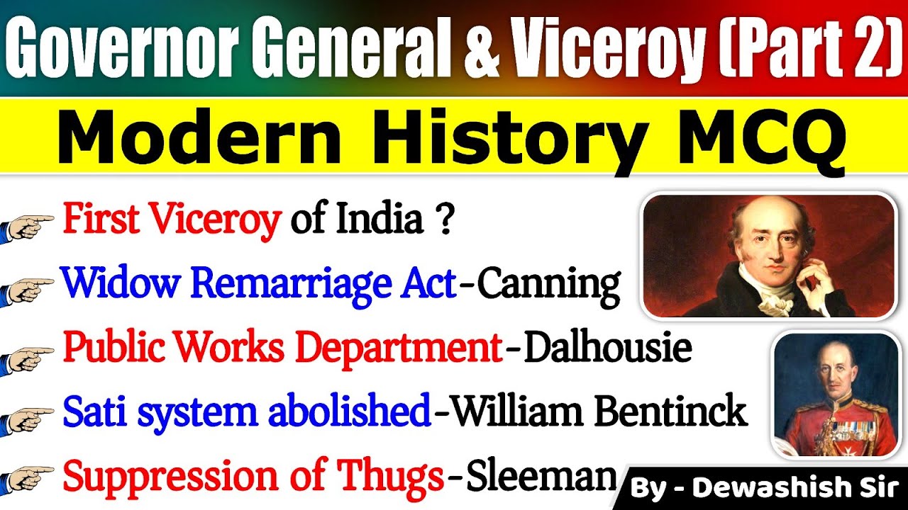 Governor General Of India | Viceroy | Part 2 | Important Facts Governor General | Modern History MCQ