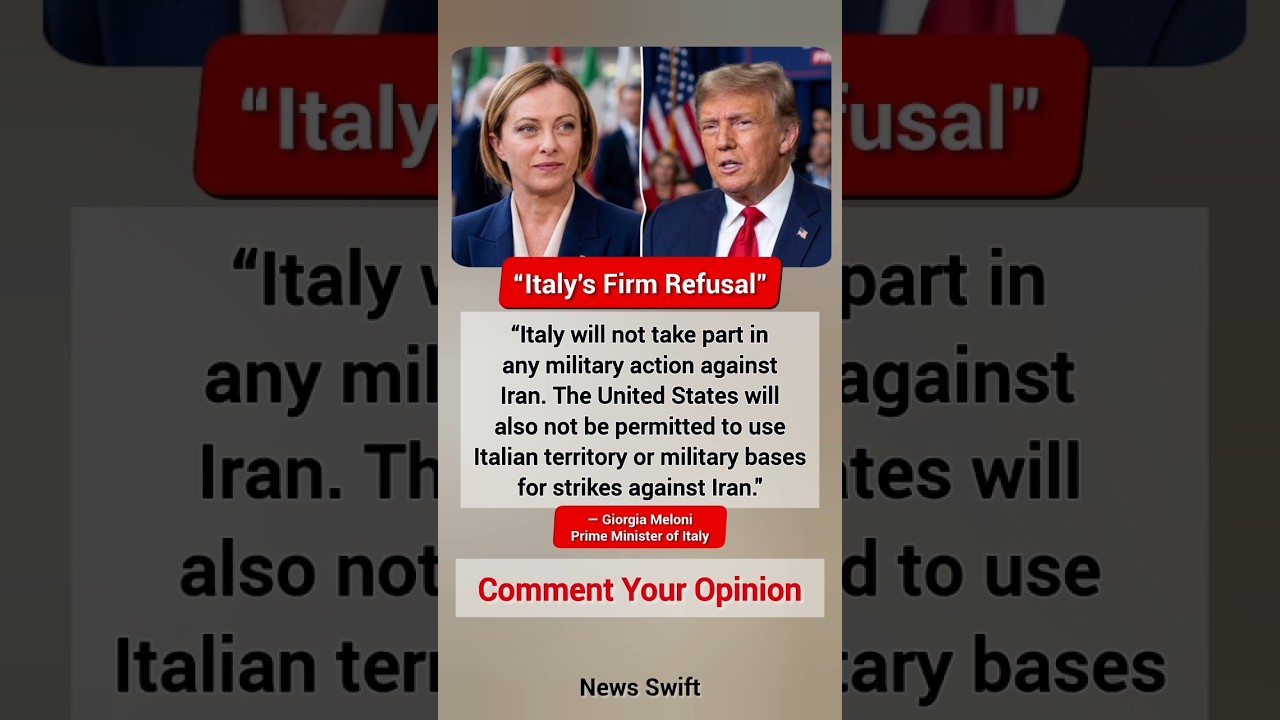 Italy REJECTS U.S. Military Action AGAINST Iran | Giorgia Meloni