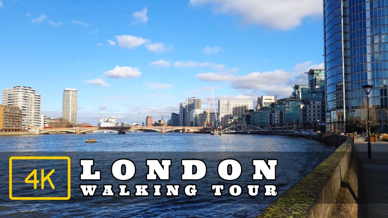 Thames Walk London | Lambeth and Vauxhall via MI6 Security Service [4K London]