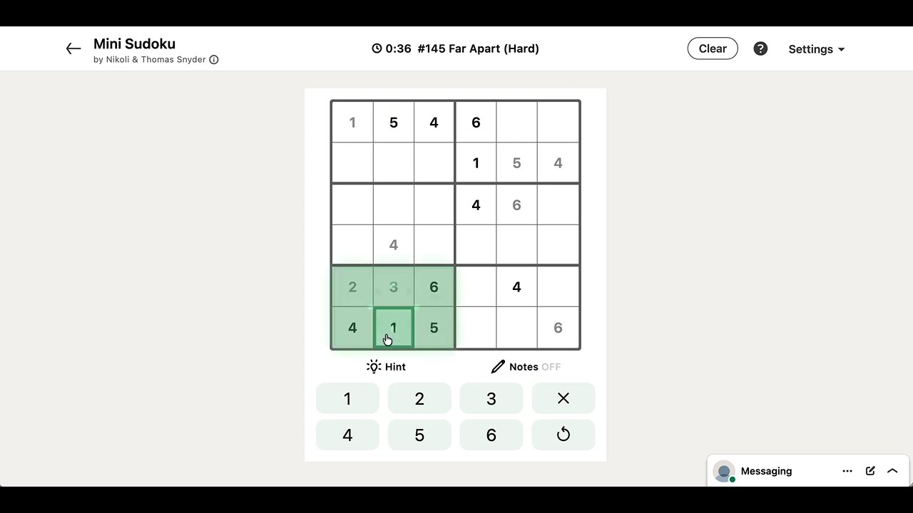 LinkedIn Mini Sudoku Answer Today #145 Far Apart #sudoku