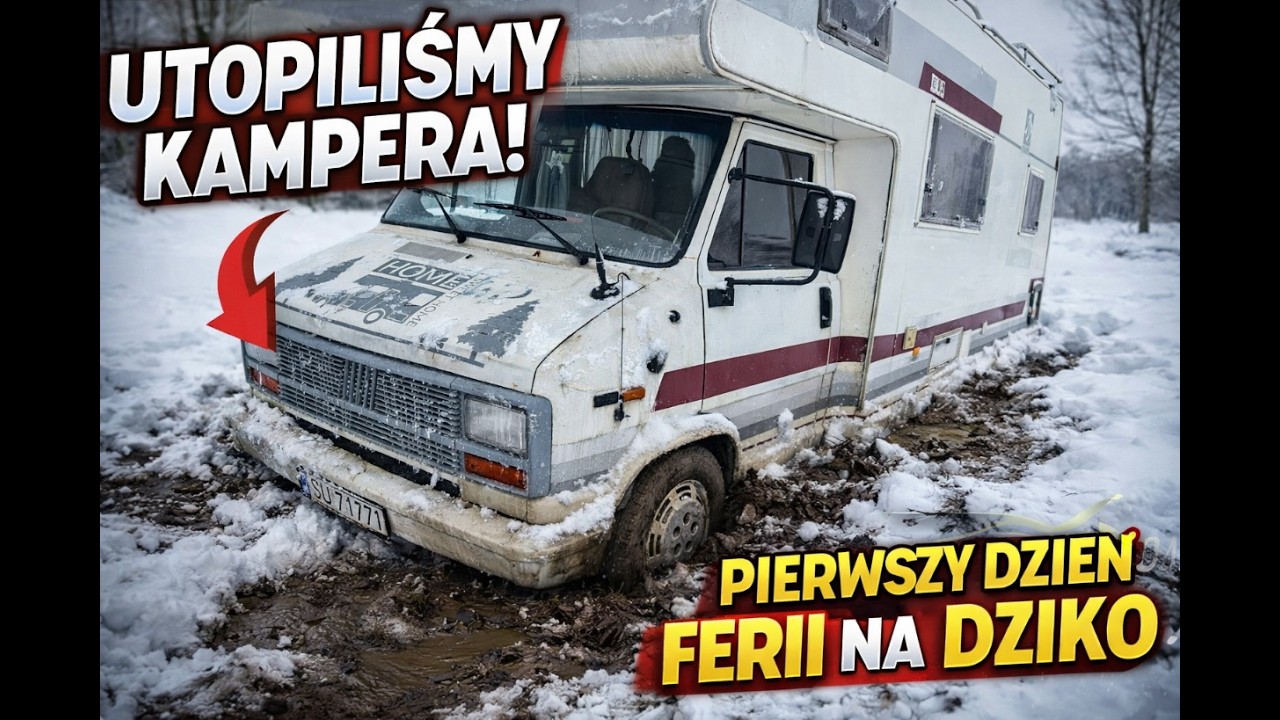 UTOPILIŚMY KAMPERA?! 😳🚐  Walentynki Pizzeria Przystanek Królówka, Jezioro Łąka i ferie na dziko,