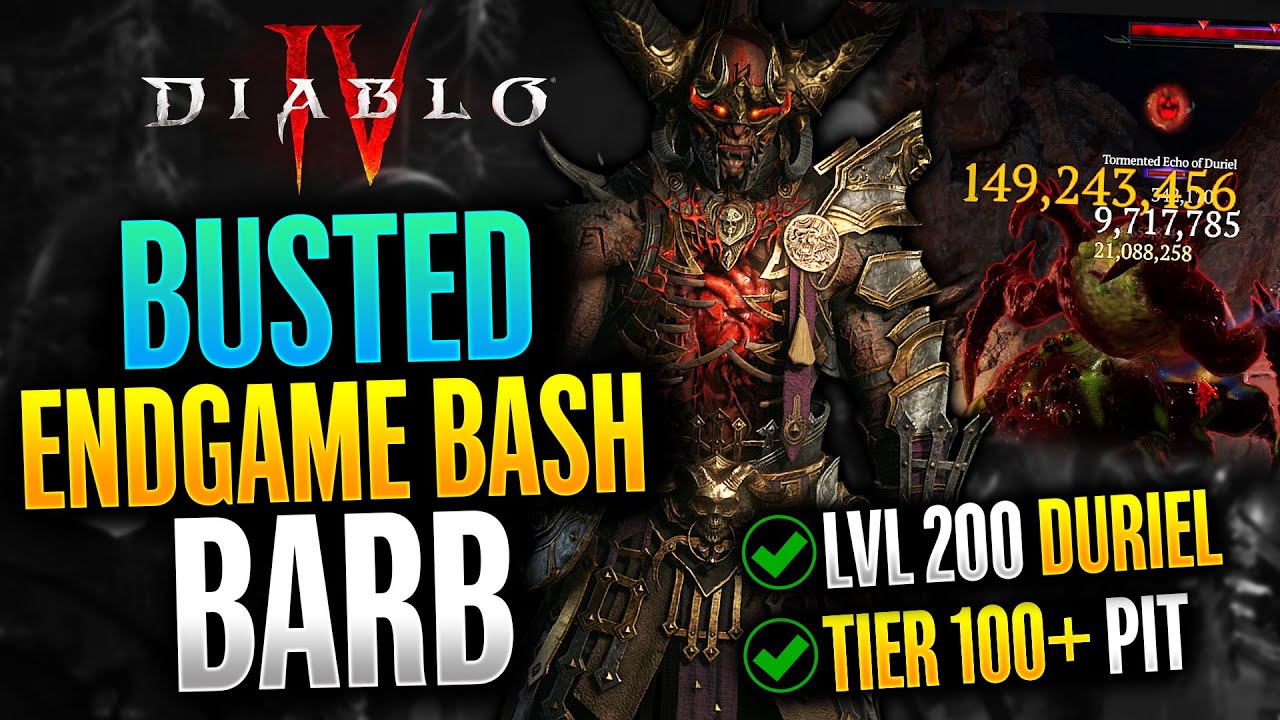 Diablo 4 - Endgame Bash Barbarian Build Guide | Best Barb Build Season 4