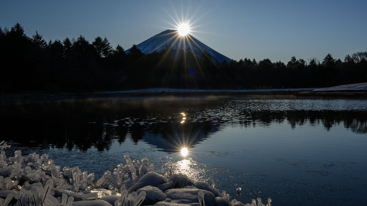 251227冬の富士山　星空～ダイアモンド富士タイムラプス　4K