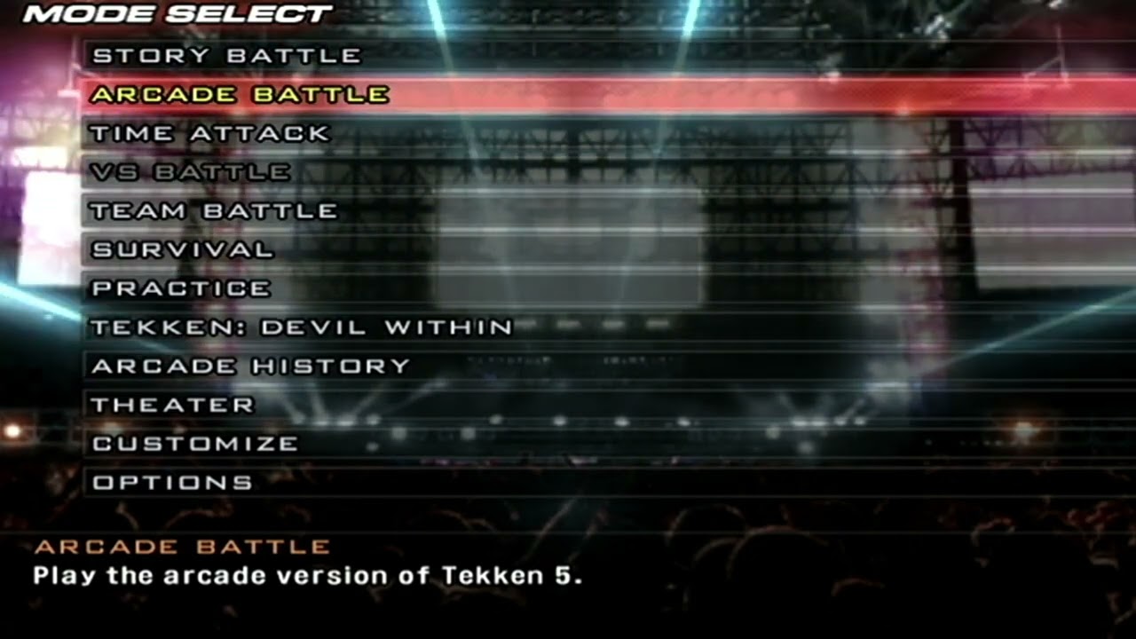 TEKKEN 5 MAIN MENU FOR 30 MINUTES HD VERSION