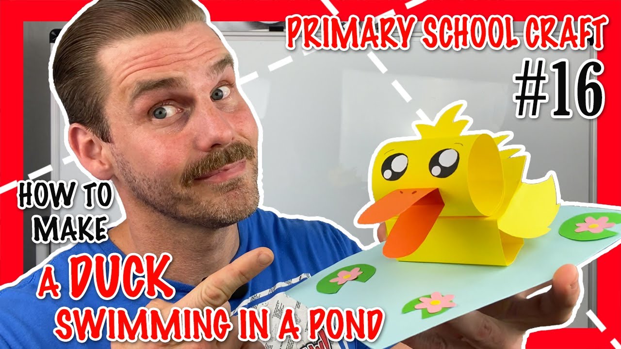 How to make A DUCK SWIMMING IN A POND - Easy PAPER CRAFT Art For Kids - Episode #16 CRAFT WITH ME!