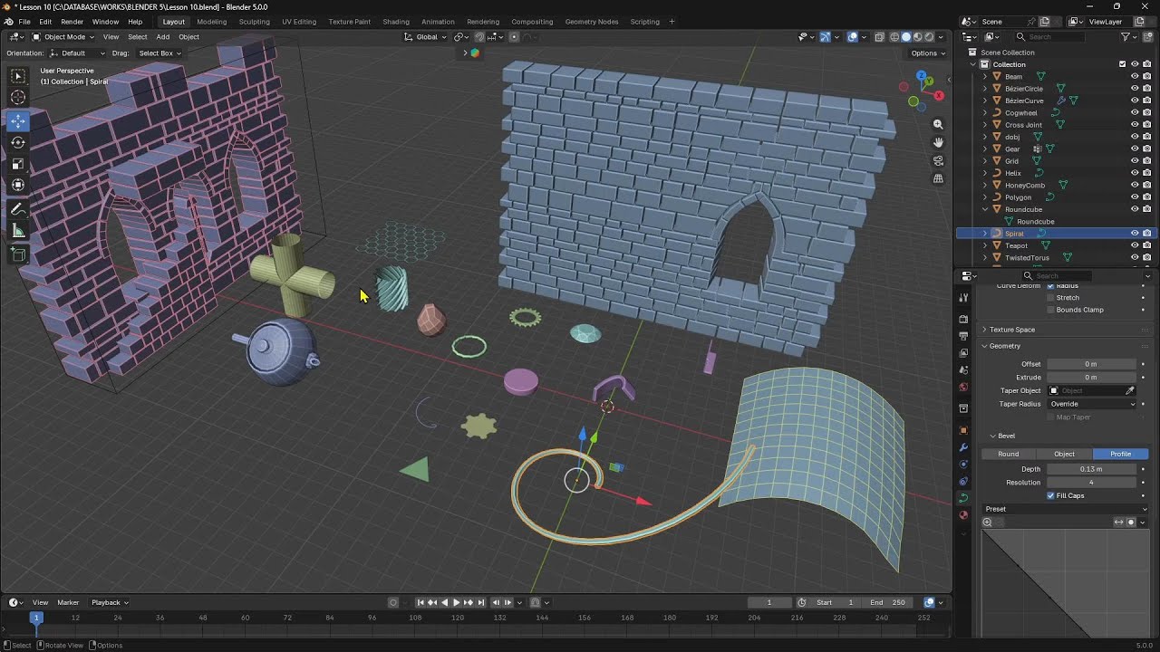 BLENDER — Урок 10 — Дополнительный объект, Ось, Поворот, Пропорциональное редактирование, Преобра...