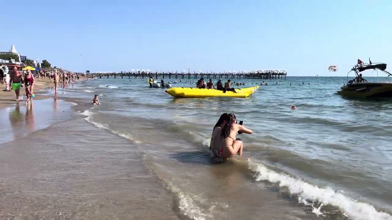 The Most Beautiful Beach Walk in Antalya | Side Beach 4K