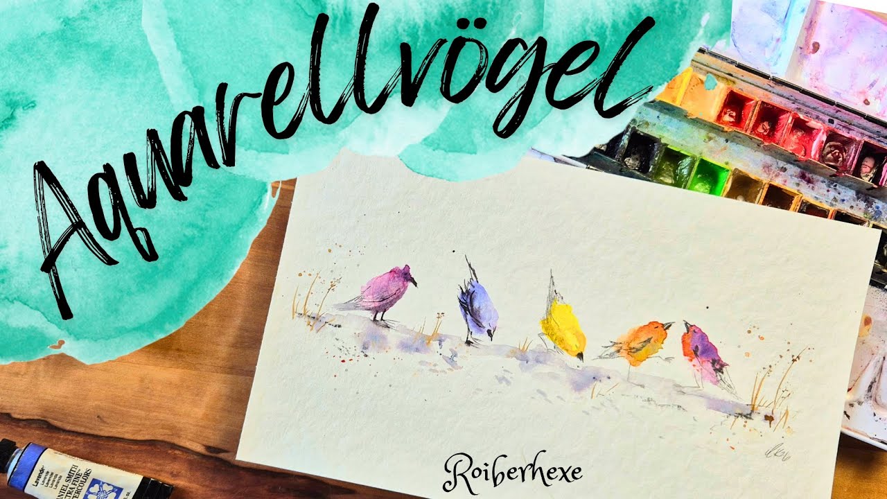 Fingerabdrücke in Aquarellvögel verwandeln 🐦🎨 | Malen für Kinder & Erwachsene