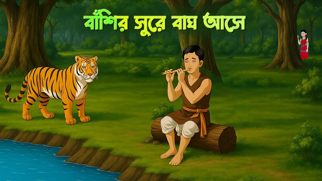 বাঁশির সুরে বাঘ আসে | Bengali Moral Stories Cartoon | Fairy Tales in Bangla | Wahid Creation